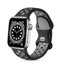 TopQ Silikónový remienok Bubble pre Apple Watch 3-4-5-6-SE 38-40mm čierno-sivý 60375