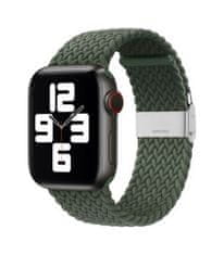 TopQ Pletený remienok Braid pre Apple Watch 3-4-5-6-SE 38-40mm zelený 60355