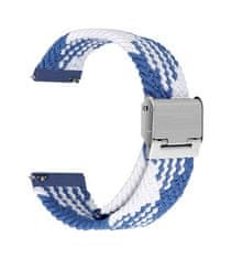 TopQ Pletený remienok Braid pre Apple Watch 3-4-5-6-SE 38-40mm modro-biely 60360