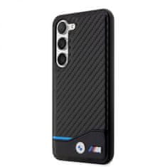 Bmw Zadný kryt M PU Carbon Blue Line pre Samsung Galaxy S23 Black