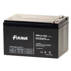 Fukawa olovená batéria FW 12-12 U do UPS APC / AEG / EATON / Powerware / 12V / 12Ah / životnosť 5 rokov / Faston F2-6,3mm