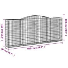 Petromila vidaXL Oblúkové gabiónové koše 10ks 400x50x160/180cm pozink. železo