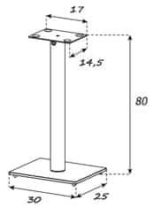 Sonorous Stojany pre priestorové reproduktory JBL STAGE A120 výška 80 cm Čierno - Biele