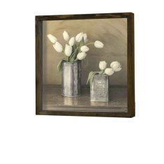 Wallity Nástenný obraz Tulip 34x34 cm béžová/biela