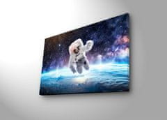 Wallity Obraz s LED osvetlením ASTRONAUT VO VESMÍRE 45 x 70 cm