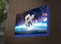 Wallity Obraz s LED osvetlením ASTRONAUT VO VESMÍRE 45 x 70 cm