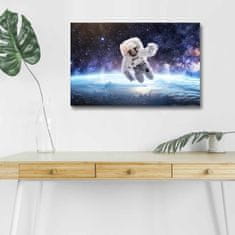 Wallity Obraz s LED osvetlením ASTRONAUT VO VESMÍRE 45 x 70 cm