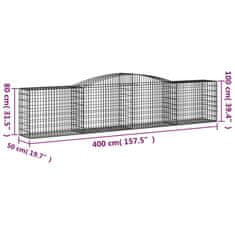 Petromila vidaXL Oblúkové gabionové koše 6 ks 400x50x80/100cm pozinkované železo