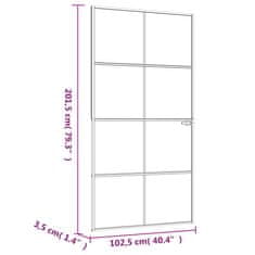 Vidaxl Vnútorné dvere čierne 102x201,5 cm tvrdené sklo a hliník úzke