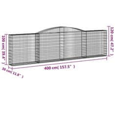 Petromila vidaXL Oblúkové gabiónové koše 5 ks 400x30x100/120cm pozinkov. železo