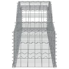 Vidaxl Oblúkový gabionový kôš 17 ks 300x50x40/60 cm pozinkované železo