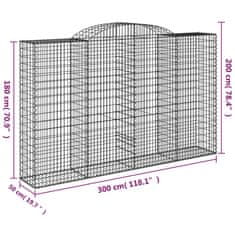 Petromila vidaXL Oblúkové gabiónové koše 6ks 300x50x180/200cm pozinkované železo