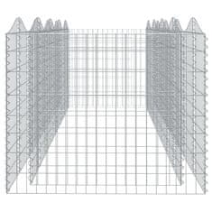 Petromila vidaXL Zaoblený gabiónový záhon 400x100x100 cm, pozinkované železo