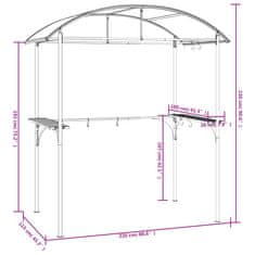 Petromila vidaXL Grilovací altánok s policami antracitový 220x115x230 cm oceľ