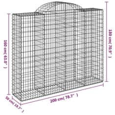 Petromila vidaXL Oblúkové gabiónové koše 12 ks 200x50x160/180 pozinkované železo