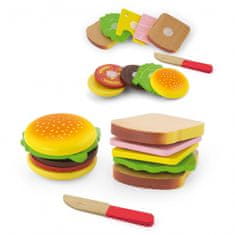 Viga Toys Súprava na krájanie hamburgerov a sendvičov 