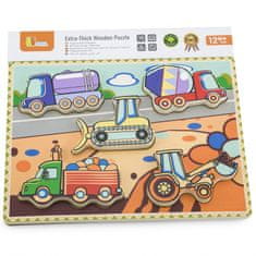 Viga Toys Hrubé puzzle Stavebné vozidlá Zodpovedajúce tvary