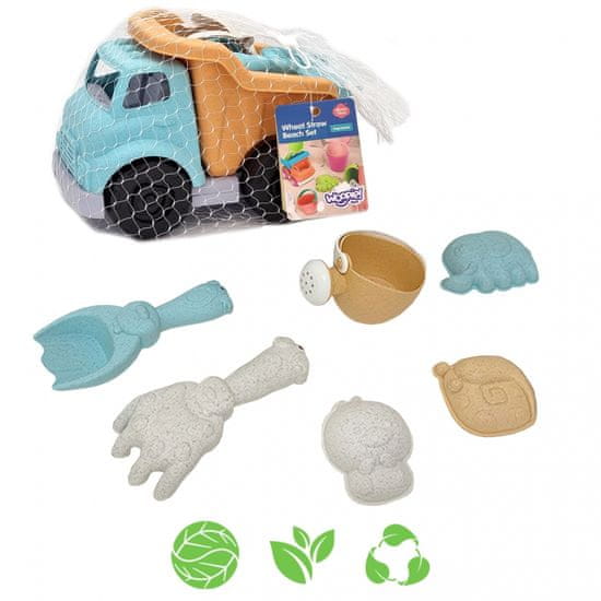 WOOPIE GREEN Sand set with Car 7 el. BIODEGRADOUS ORGANIC MATERIAL