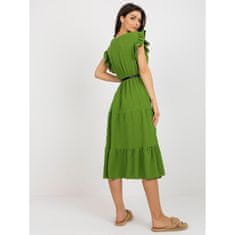 Factoryprice Dámske šaty s volánom a krátkymi rukávmi IRENA svetlo zelené MI-SK-21976.57_397543 Univerzálne