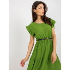 Factoryprice Dámske šaty s volánom a krátkymi rukávmi IRENA svetlo zelené MI-SK-21976.57_397543 Univerzálne