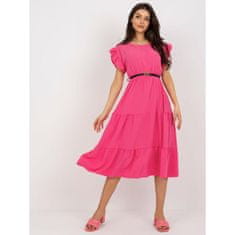 Factoryprice Dámske šaty s volánom a krátkymi rukávmi VILMA tmavo ružové MI-SK-21976.57_397563 Univerzálne