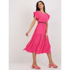 Factoryprice Dámske šaty s volánom a krátkymi rukávmi VILMA tmavo ružové MI-SK-21976.57_397563 Univerzálne