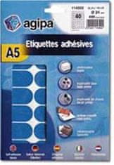Agipa Etikety kruhové 24mm A5 modré