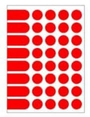 Agipa Etikety kruhové 24mm A5 červené