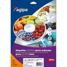 Agipa Etikety univerzálne na CD/DVD priemer 114mm 100 hárkov