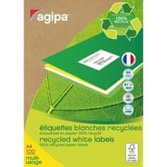 Agipa Etikety univerzálne recyklované 38x21,2mm A4 100 hárkov