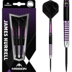 Mission Sada šípok steel James Hurrell Black PVD-Electro Purple 24g, 90% wolfram