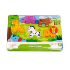 Tooky Toy Hračka Hrubé 3D Montessori puzzle Zvieratá Zodpovedajúce tvary Puzzle