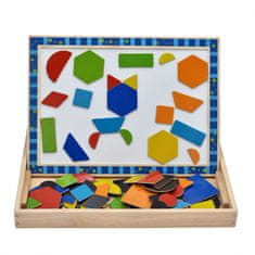 Tooky Toy Obojstranná magnetická tabuľa Puzzle Shapes