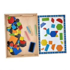 Tooky Toy Obojstranná magnetická tabuľa Puzzle Shapes