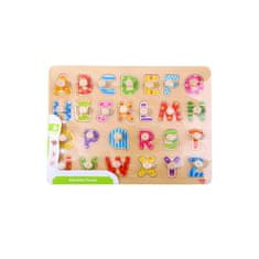 Tooky Toy Montessori puzzle s kolíčkami Abeceda