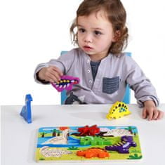 Tooky Toy Hračka Hrubé Montessori puzzle Dinosaury Zodpovedajúce tvary