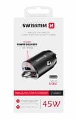 SWISSTEN CL ADAPTÉR POWER DELIVERY 2x USB-C 45W NANO 20111900 ČIERNY