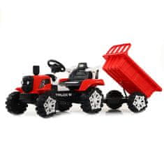 Super-Toys AKUMULÁTOROVÝ TRAKTOR S PRÍVESOM, MÄKKÉ SEDADLO, /HSD6601