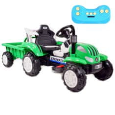 Super-Toys AKUMULÁTOROVÝ TRAKTOR S PRÍVESOM, MÄKKÉ SEDADLO,/698-RC