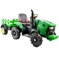 Super-Toys MEGA TRAKTOR S PRÍVESOM, PNEUMATICKÉ KOLESÁ, MÄKKÉ SEDADLO, DIAĽKOVÉ OVLÁDANIE, MODERNÝ PANEL, FUNKCIA HOJDANIA/TT990D