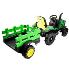 Super-Toys MEGA TRAKTOR S PRÍVESOM, PNEUMATICKÉ KOLESÁ, MÄKKÉ SEDADLO, DIAĽKOVÉ OVLÁDANIE, MODERNÝ PANEL, FUNKCIA HOJDANIA/TT990D