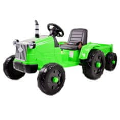 Super-Toys BATÉRIOVÝ TRAKTOR S PRÍVESOM , DIAĽKOVÉ OVLÁDANIE, MÄKKÉ SEDADLO, PÁSY/CH9959