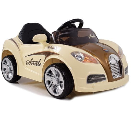 Super-Toys NAJNOVŠÍ ROADSTER SMILE, DVA MOTORY, KĽÚČ, MÄKKÉ SEDADLO, MÄKKÉ KOLESÁ/HL938