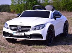 Super-Toys MERCEDES C 63 S KUPÉ, MÄKKÉ SEDADLÁ , MÄKKÉ KOLESÁ, ESW SYSTÉM, 5-BODOVÉ BEZPEČNOSTNÉ PÁSY /QY-1588