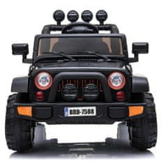 Super-Toys MEGA JEEP FULLTIME, 4X4, POHON 1X12V, POMALÝ ŠTART/MÄKKÉ KOLESÁ, FUNKCIA HOJDANIAEXCLUSIVE/7588