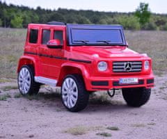 Super-Toys MERCEDES G500 BATÉRIA MÄKKÉ EVA KOLESÁ, MÄKKÉ SEDADLO, LAKOVANÁ PLNÁ VÝBAVA/JJ2077