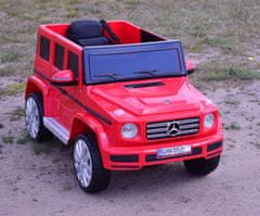 Super-Toys MERCEDES G500 BATÉRIA MÄKKÉ EVA KOLESÁ, MÄKKÉ SEDADLO, LAKOVANÁ PLNÁ VÝBAVA/JJ2077