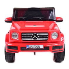 Super-Toys MERCEDES G500 BATÉRIA MÄKKÉ EVA KOLESÁ, MÄKKÉ SEDADLO, LAKOVANÁ PLNÁ VÝBAVA/JJ2077