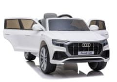 Super-Toys ORIGINÁL AUDI Q8 V NAJLEPŠEJ VARIANTE, MÄKKÉ KOLESÁ, MÄKKÉ SEDADLÁ/JJ2066