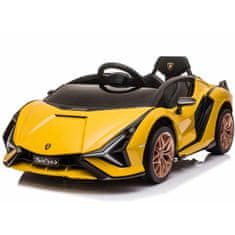 Super-Toys ORIGINÁL LAMBORGHINI SIAN, MÄKKÉ KOLESÁ, MÄKKÉ SEDADLO, FUNKCIA HOJDANIA - PLNÁ VÝBAVA /QLS6388